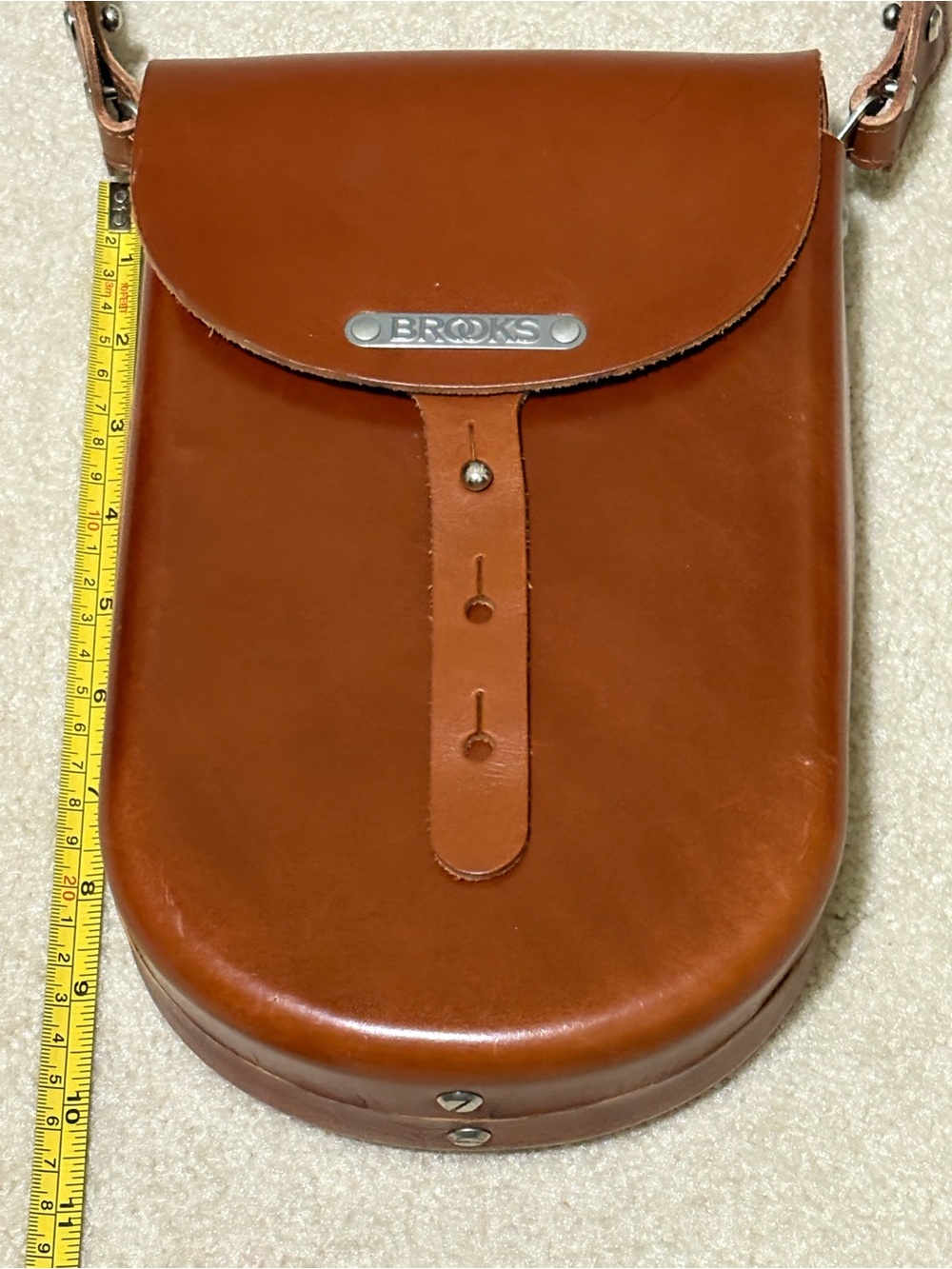 Brooks England Unisex Leather Crossbody Bag in Chestnut Brown